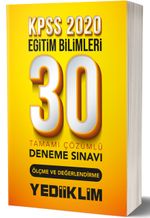 2020 KPSS  Eğitim Bilimleri Ölçme ve Değerlendirme Tamamı Çözümlü 30 Deneme