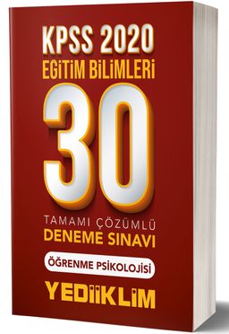 2020 KPSS Eğitim Bilimleri Öğrenme Psikolojisi Tamamı Çözümlü 30 Deneme