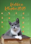2020 Takvimli Poster - Kediler ve Kitaplar - Yeşil