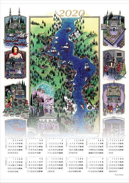2020 Takvimli Poster - Minyaturler - Nusret Çolpan