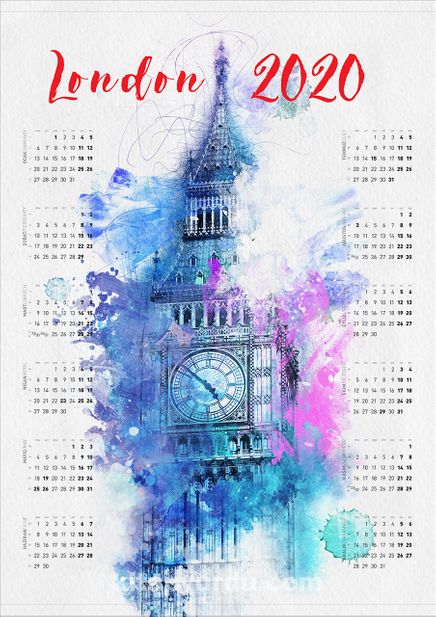 2020 Takvimli Poster - Şehirler - London - Big Ben