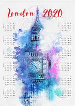 2020 Takvimli Poster - Şehirler - London - Big Ben