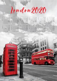 2020 Takvimli Poster - Şehirler - London - Sokak