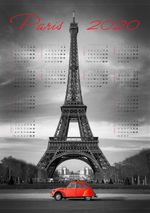 2020 Takvimli Poster - Şehirler - Paris