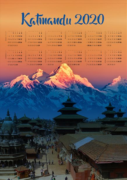 2020 Takvimli Poster - Yüksekler - Katmandu