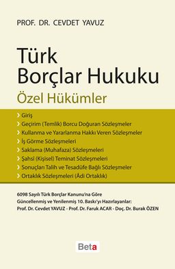 Türk Borçlar Hukuku (Özel Hükümler) / Cevdet Yavuz