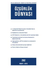 Özgürlük Dünyası / Aylık Sosyalist Teori ve Politika Dergisi / Mart 2015 Sayı:262