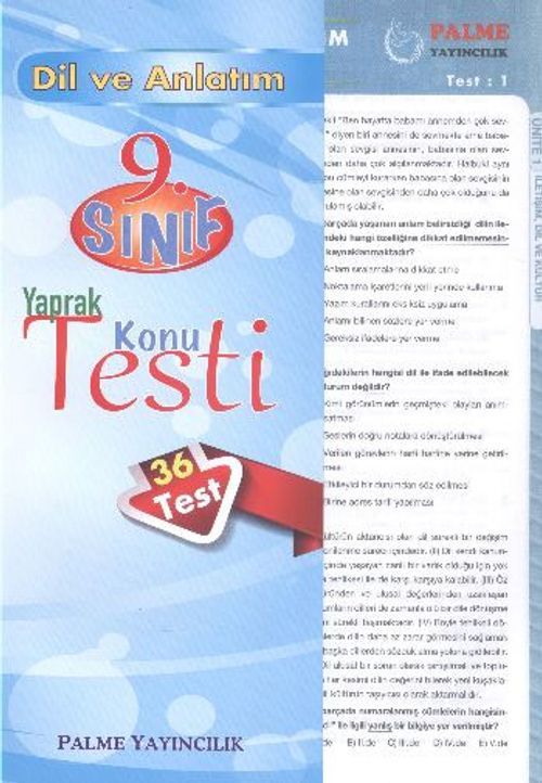 9. Sınıf Dil ve Anlatım Yaprak Konu Testi (36 Test)