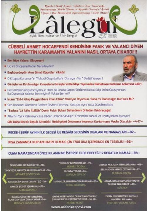 Lalegül Aylık İlim Kültür ve Fikir Dergisi Sayı:26 Nisan 2015
