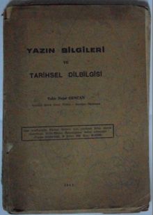 Yazın Bilgileri ve Tarihsel Dilbilgisi Kod: 8-E-18