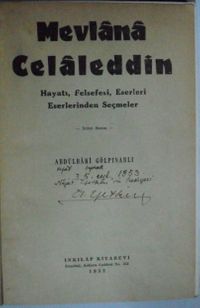 Mevlana Celaleddin Hayatı, Felsefesi, Eserleri  Kod:8-E-12