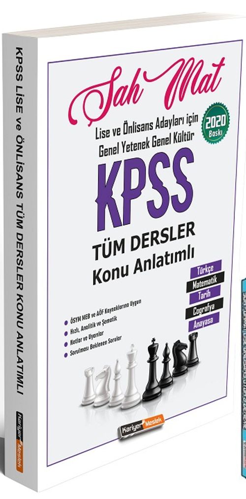 2020 KPSS Lise Önlisans Şah Mat Genel Yetenek Genel Kültür Tüm Dersler Konu Anlatımlı