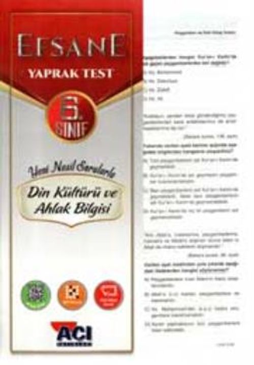 6. Sınıf Din Kültürü ve Ahlak Bilgisi Çek Kopart Yaprak Test