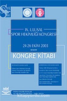 IX. Ulusal Spor Hekimliği Kongresi 24-26 Ekim 2003 Nevşehir