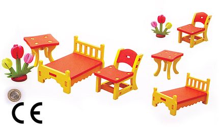 Montessori Ahşap Zeka Oyunları / w-My Home 3D Bedroom