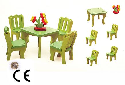 Montessori Ahşap Zeka Oyunları / w-My Home 3D Dinner Room