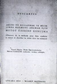 Aklını İyi Kullanmak ve Bilimlerde Doğruyu Aramak İçin Metot Üzerine Konuşma (1-E-32)