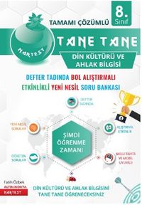 8. Sınıf Tamamı Çözümlü Tane Tane Din Kültürü ve Ahlak Bilgisi Defter Tadında Bol Alıştırmalı Etkinlikli Yeni Nesil Soru Bankası