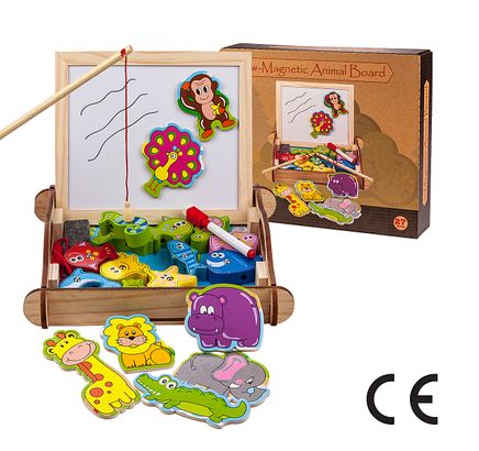 Montessori Ahşap Zeka Oyunları / w-Magnetic Animal Board