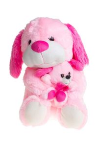 Müzikli Yavrulu Peluş Köpek (Pembe) (837838) (40cm)
