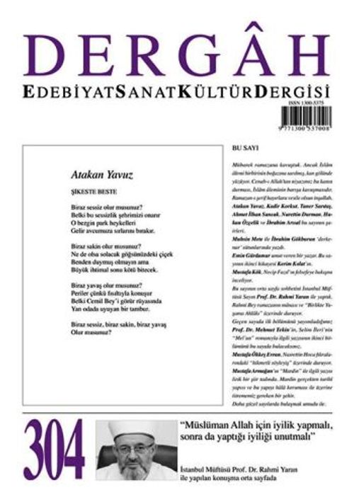 Dergah Edebiyat Sanat Kültür Dergisi Sayı:304 Haziran 2015