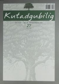 Kutadgubilig Felsefe-Bilim Araştırmaları Dergisi Sayı:27 Mart 2015