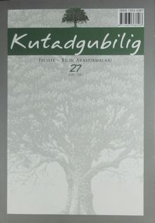 Kutadgubilig Felsefe-Bilim Araştırmaları Dergisi Sayı:27 Mart 2015