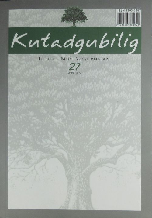 Kutadgubilig Felsefe-Bilim Araştırmaları Dergisi Sayı:27 Mart 2015