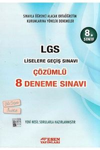 8. Sınıf LGS Çözümlü 8 Deneme Sınavı 