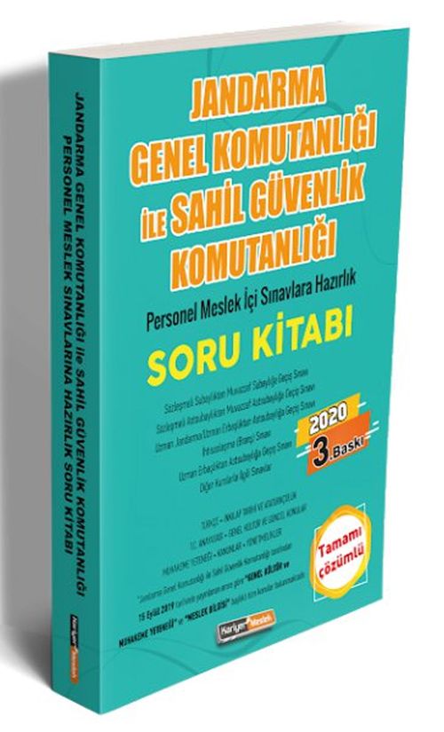 2020 Jandarma Genel Komutanlığı ile Sahil Güvenlik Komutanlığı Personel Meslek İçi Sınavlara Hazırlık Soru Kitabı