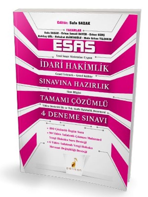 Esas İdari Hakimlik Sınavına Hazırlık Tamamı Çözümlü 4 Deneme Sınavı