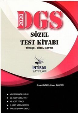 2020 DGS Sözel Test Kitabı Türkçe- Sözel Mantık