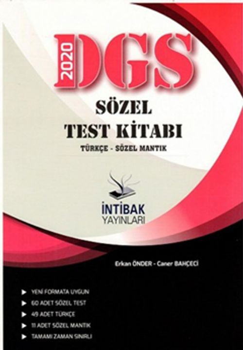 2020 DGS Sözel Test Kitabı Türkçe- Sözel Mantık