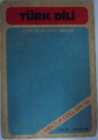 Türk Dili Sayı: 274/Mektup Özel Sayısı Kod: 11-C-20