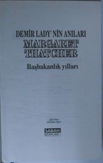 Demir Lady'nin Anıları Başbakanlık Yılları Kod: 11-D-2