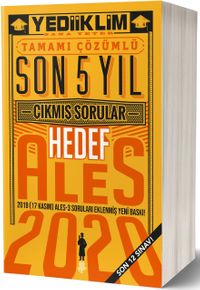 ALES Son 5 Yıl Tamamı Çözümlü Çıkmış Sorular(17 Kasım Ales-3 Dahil/Son 12 Sınav)