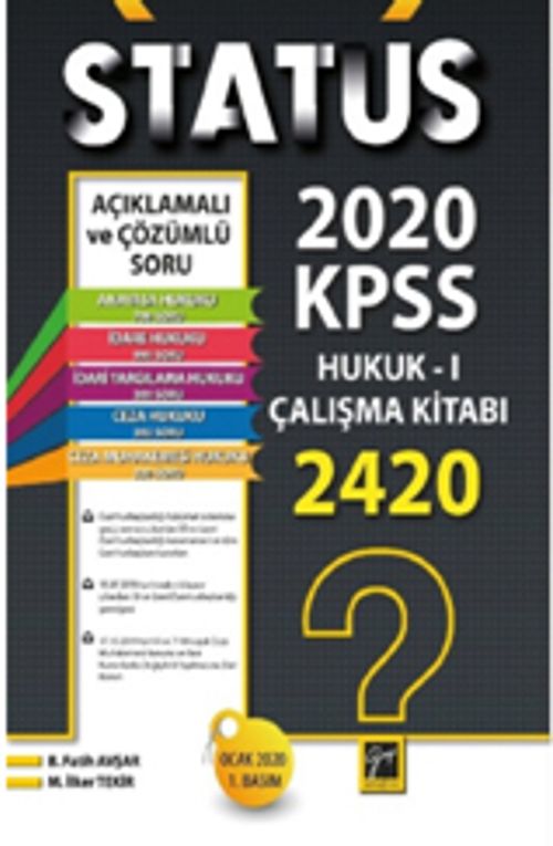 Status 2020 KPSS Hukuk 1 Çalışma Kitabı