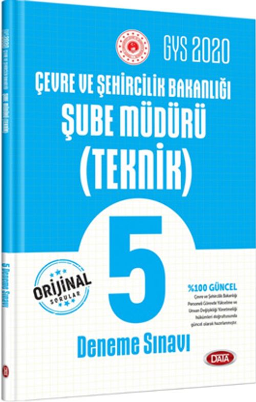 2020 GYS Çevre ve Şehircilik Bakanlığı Şube Müdürü (Teknik) 5 Deneme Sınavı