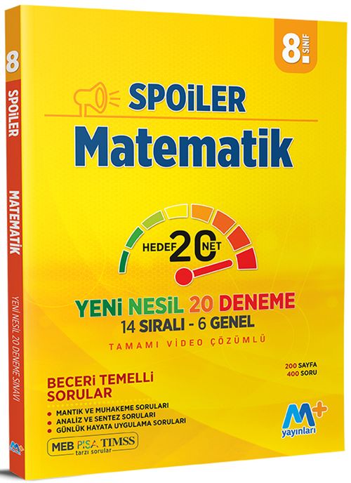 8. Sınıf LGS Spoiler Matematik Yeni Nesil 20 Deneme (14 Sıralı - 6 Genel Tamamı Video Çözümlü)