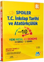 8. Sınıf LGS Spoiler T. C. İnkılap Tarihi ve Atatürkçülük Yeni Nesil 40 Deneme (28 Sıralı - 12 Genel Tamamı Video Çözümlü)