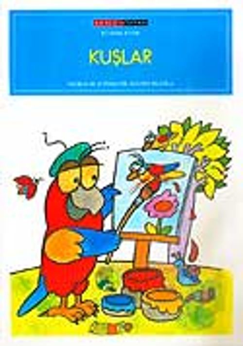 Kuşlar 8 Syf. Siyah-Beyaz Boyama Kitabı