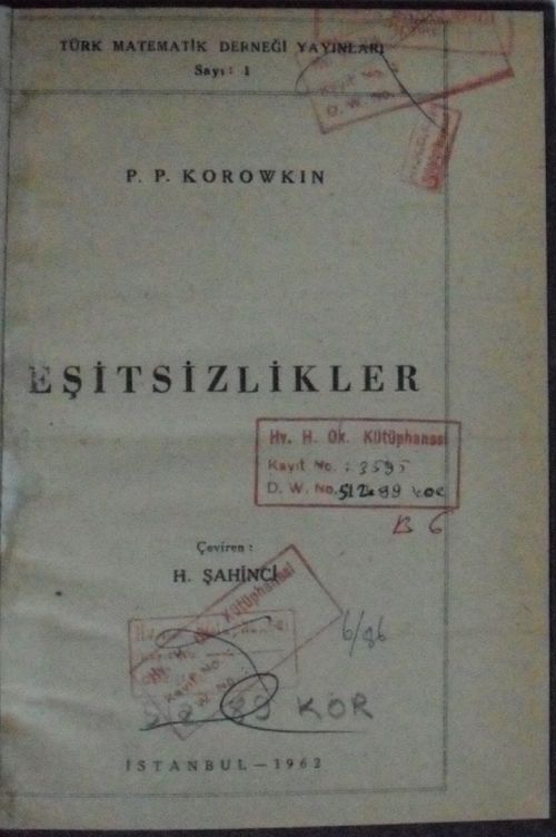 Eşitsizlikler Kod: 8-G-27