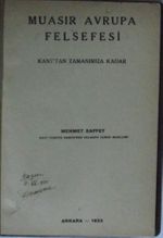 Muasır Avrupa Felsefesi / Kant’tan Zamanımıza Kadar Kod: 7-B-16