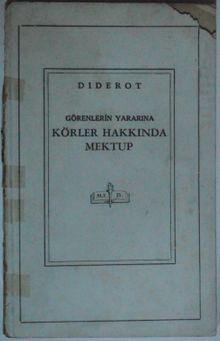 Görenlerin Yararına Körler Hakkında Mektup Kod: 11-D-32