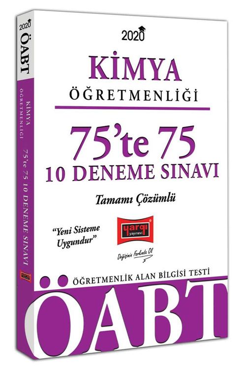2020 ÖABT Kimya Öğretmenliği 75'te 75 Tamamı Çözümlü 10 Deneme Sınavı