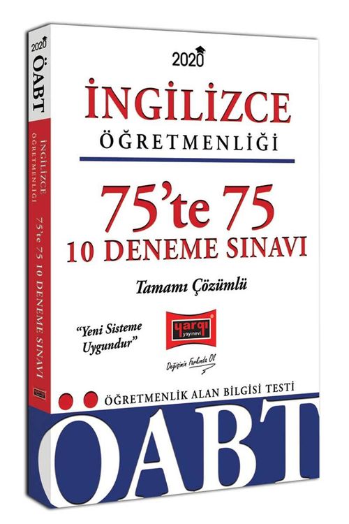 2020 ÖABT İngilizce Öğretmenliği 75'te 75 Tamamı Çözümlü 10 Deneme Sınavı