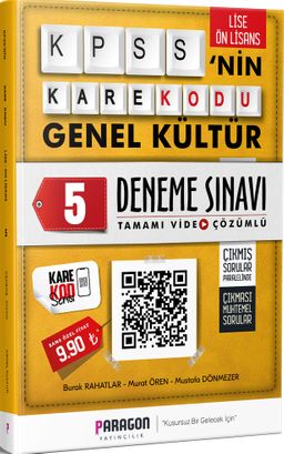 2020 Lise-Önlisans KPSS'nin KareKodu Genel Yetenek Tamamı Video Çözümlü 5 Deneme Sınavı