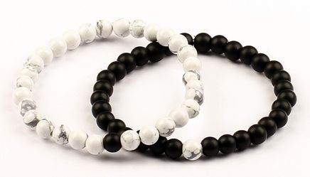 Havlit Oniks Doğal Taş Bileklikler (2'li) (ÇHS-54)