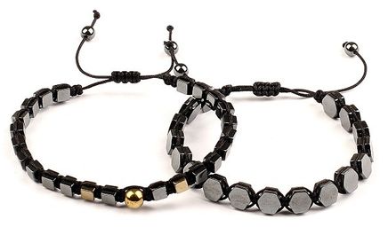 Gold Hematit Taş Bileklikler (2'li) (ÇKK-65)