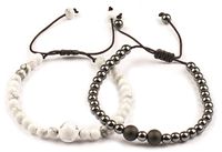 Havlit Hematit Doğal Taş Bileklikler (2'li) (ÇHH-66)